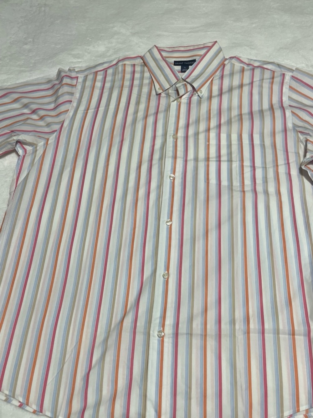 Grant Thomas Classic Multicolor Stripe Button-Down Shirt - Men's